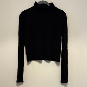 Zara Black Long Sleeve Turtleneck Top